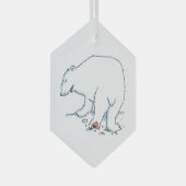 Eisbaer-Sechseck-Glasornament Ornament Aus Glas (Vorderseite Rechts)