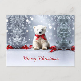 Eisbaer-Weihnachts-Feiertagspostkarte Postkarte