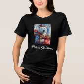Eisbaer-Weihnachtsmann-Weihnachtsdesign Tri-Blend Shirt (Vorderseite)