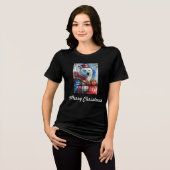 Eisbaer-Weihnachtsmann-Weihnachtsdesign Tri-Blend Shirt (Vorderseite voll)
