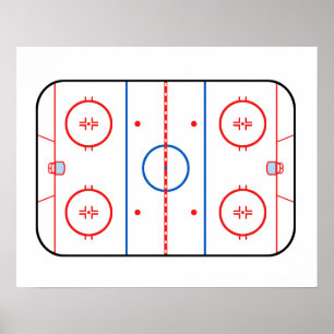 Eisbahn-Diagramm-Hockeyspiel-Begleiter Poster
