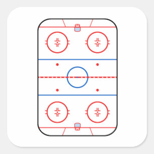 Eisbahn-Diagramm-Hockeyspiel-Dekor Quadratischer Aufkleber