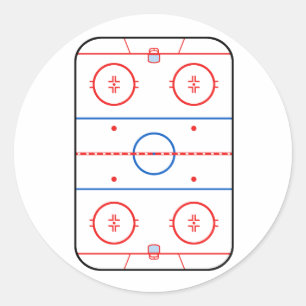 Eisbahn-Diagramm-Hockeyspiel-Dekor Runder Aufkleber