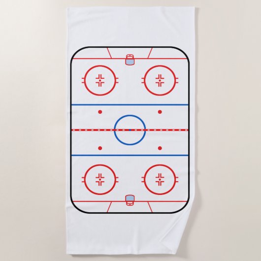 Eisbahn-Diagramm-Hockeyspiel-Entwurf auf a Strandtuch (Vorderseite)