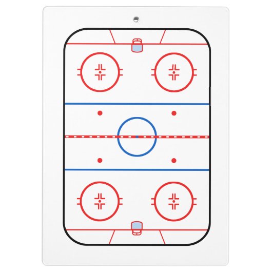Eisbahn-Diagramm-Hockeyspiel-Entwurf Klemmbrett (Rückseite)