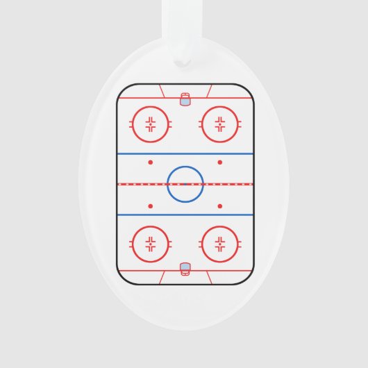 Eisbahn-Diagramm-Hockeyspiel-Entwurf Ornament (Vorderseite)