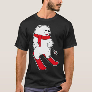 Eisbär als Skifahrer mit Ski T-Shirt