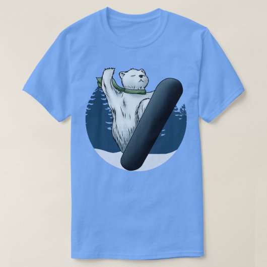 Eisbär als Snowboarder mit Snowboard 2 T-Shirt (Design vorne)