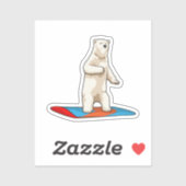 Eisbär als Snowboarder mit Snowboard Aufkleber (Blatt)