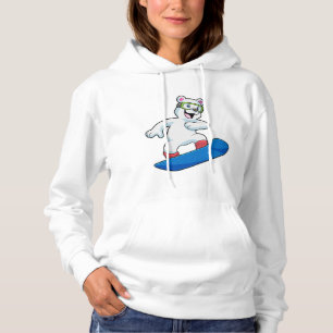 Eisbär als Snowboarder mit Snowboard Hoodie