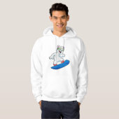 Eisbär als Snowboarder mit Snowboard Hoodie (Vorne ganz)