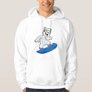 Eisbär als Snowboarder mit Snowboard Hoodie