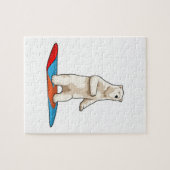 Eisbär als Snowboarder mit Snowboard Puzzle (Horizontal)