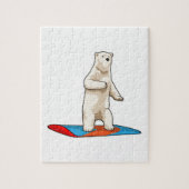 Eisbär als Snowboarder mit Snowboard Puzzle (Vertikal)