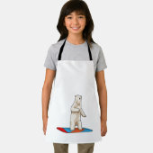 Eisbär als Snowboarder mit Snowboard Schürze (Insitu)