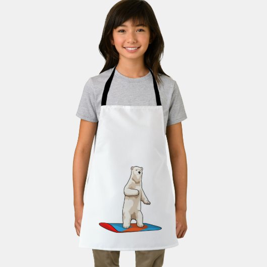Eisbär als Snowboarder mit Snowboard Schürze (Insitu)