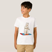 Eisbär als Snowboarder mit Snowboard T-Shirt (Vorne ganz)