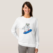 Eisbär als Snowboarder mit Snowboard T-Shirt (Vorne ganz)