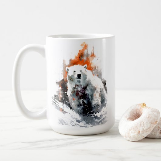 Eisbär Amerikanisches Wildtier  Kaffeetasse (Mit Donut)
