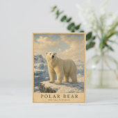 Eisbär Arktische Küste VINTAGE Postkarte (Stehend Vorderseite)