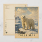 Eisbär Arktische Küste VINTAGE Postkarte (Vorne/Hinten)