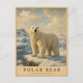 Eisbär Arktische Küste VINTAGE Postkarte