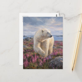 Eisbär Arktische Tundra Wildblume Postkarte