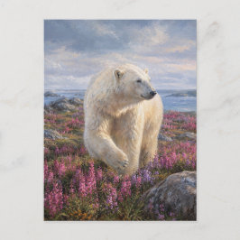 Eisbär Arktische Tundra Wildblume Postkarte