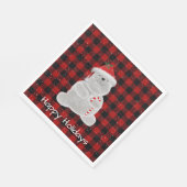 Eisbär auf Buffalo Kariert Serviette (Ecke)