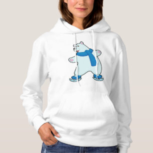 Eisbär auf der Skaten mit Scarf Hoodie