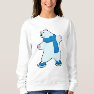 Eisbär auf der Skaten mit Scarf Sweatshirt