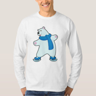 Eisbär auf der Skaten mit Scarf T-Shirt