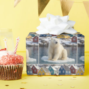 Eisbär auf einer Eisscholle in Grönland Geschenkpapier