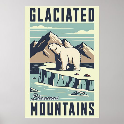 Eisbär auf Eisbergplakat Poster (Vorne)