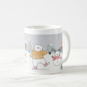 Eisbär auf Eisschnee im Winter Gezeichnet Kaffeetasse (VorderseiteRechts)