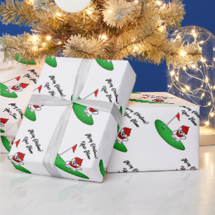 Eisbär auf Golfplatz süßes Weihnachten Geschenkpapier