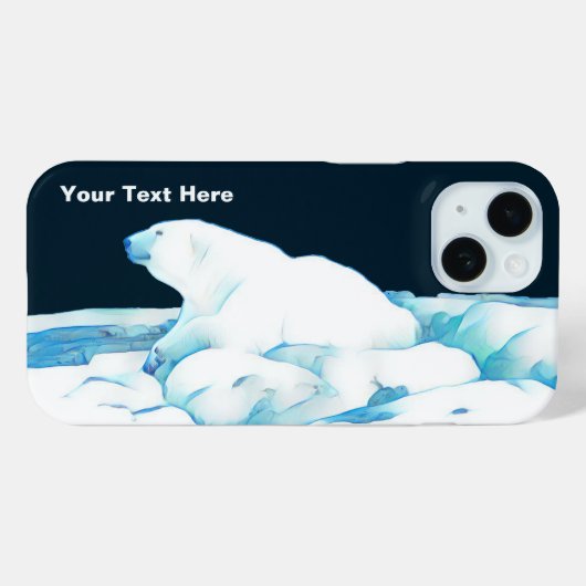 Eisbär auf iPhone Case (Rückseite (Horizontal))