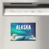 Eisbär Aurora Borealis Alaska Magnet (In Situ (Geschirrspüler))