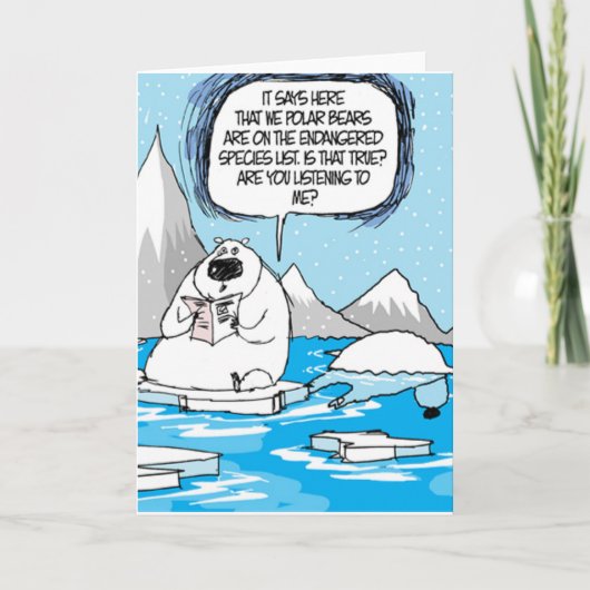 Eisbär-ausgestorbene Weihnachtskarte Feiertagskarte (Vorderseite)