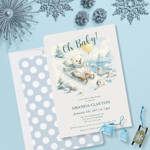 Eisbär-Baby-Shower-Einladung Einladung