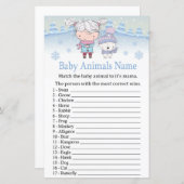 Eisbär Baby Tiere Name Spielbabydusche (Vorne/Hinten)