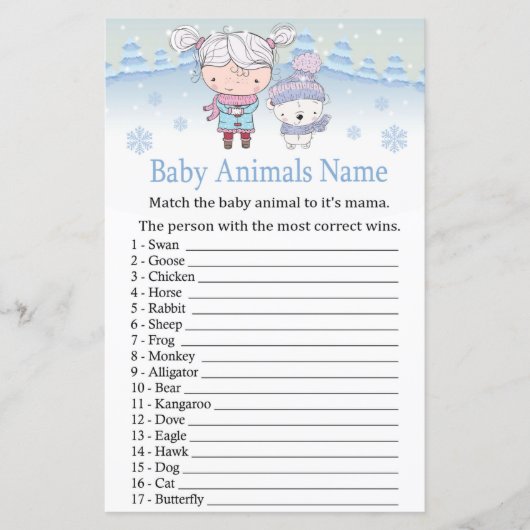 Eisbär Baby Tiere Name Spielbabydusche (Vorderseite)