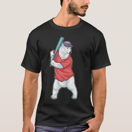 Eisbär Baseball Baseball-Fledermaus T-Shirt (Vorderseite)