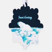 Eisbär - Begrüßung der Saison Ornament Karte (Linke Ecke)