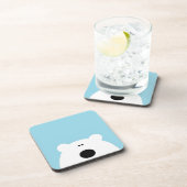 Eisbär Blau Getränkeuntersetzer (Rechte Seite)