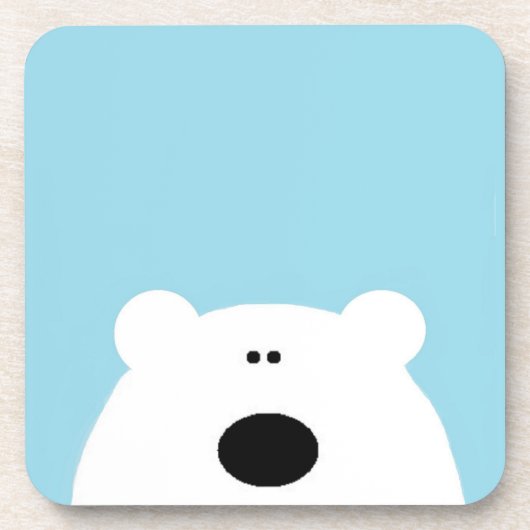 Eisbär Blau Getränkeuntersetzer (Vorderseite)