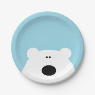 Eisbär-Blau Pappteller