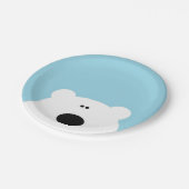 Eisbär-Blau Pappteller (Schrägansicht)
