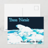 Eisbär - Buon Natale Feiertagspostkarte (Vorne/Hinten)