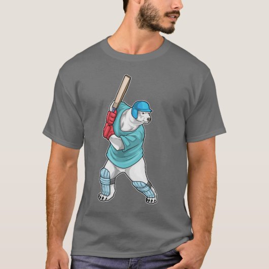 Eisbär-Cricket-Schläger T-Shirt (Vorderseite)